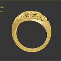 Gold Fashion Ring With Intricate Decorative Design On Top Surface Detail