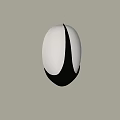 Unique Shaped Wall Light With Black Frame And White Illuminated Oval Design 3d model