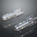Sci Fi Spaceship Models With Silver Exterior Detailed Windows And Reflections 3d model