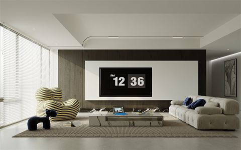 modern living room 3d model