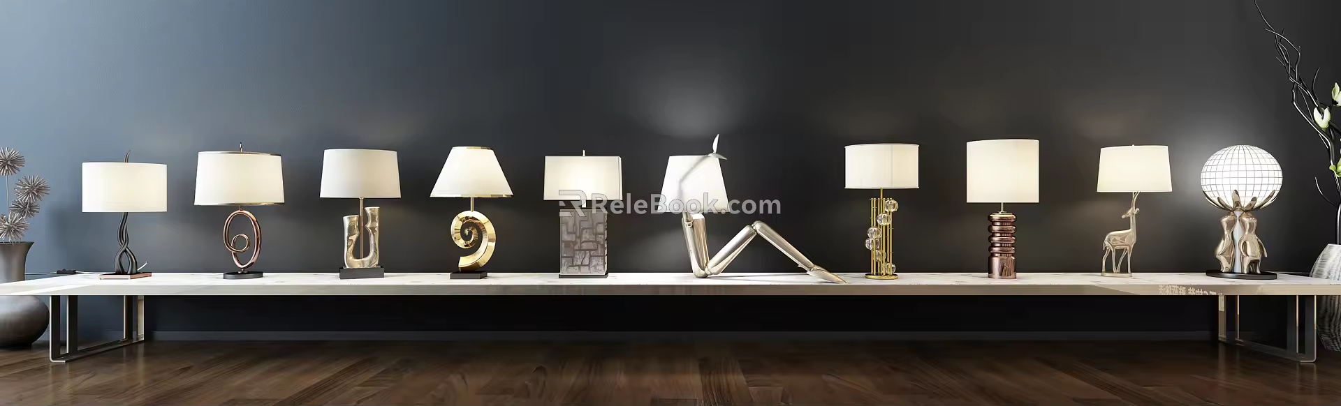 Modern Special-Shaped Table Lamp Simple Metal Classic Table Lamp Combination 3d model