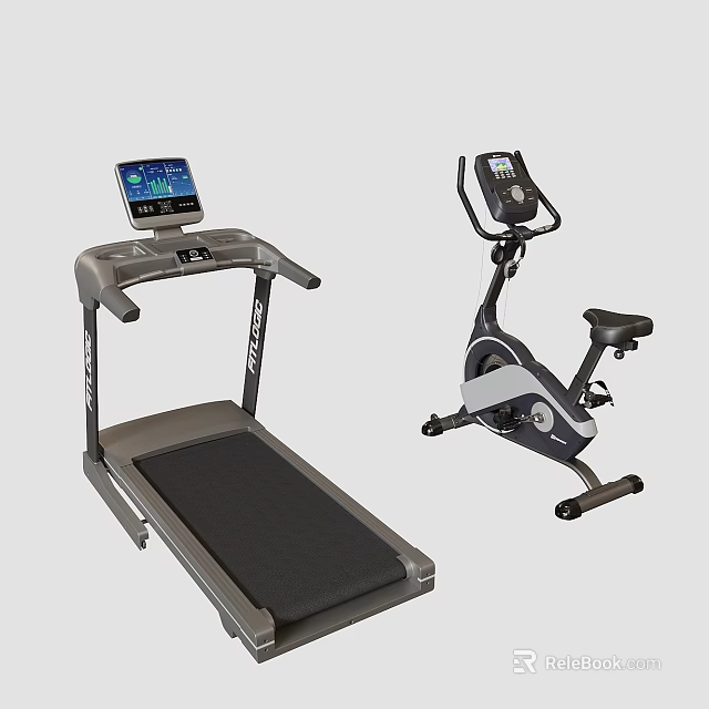 High Quality Sports Equipment Including Treadmill And Exercise Bike With Digital Displays 3d model 
