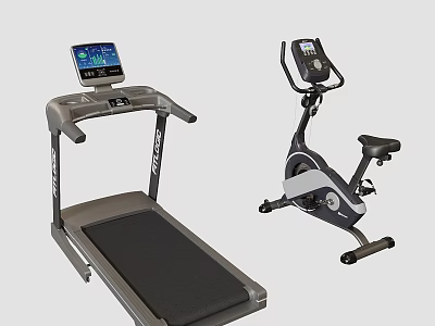 High Quality Sports Equipment Including Treadmill And Exercise Bike With Digital Displays 3d model