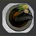 Traditional Stone Mortar Pestle Kitchen Essential for Grinding Herbs on White Pad