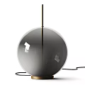 Elegant Modern Table Lamp With Spherical Glass Shade And Golden Metal Base