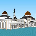 Ancient Architectural Structure With Dome Minarets Arched Windows And Traditional Design 3d model