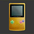 Yellow Retro Handheld Game Console With Screen And Colorful Control Buttons 3d model
