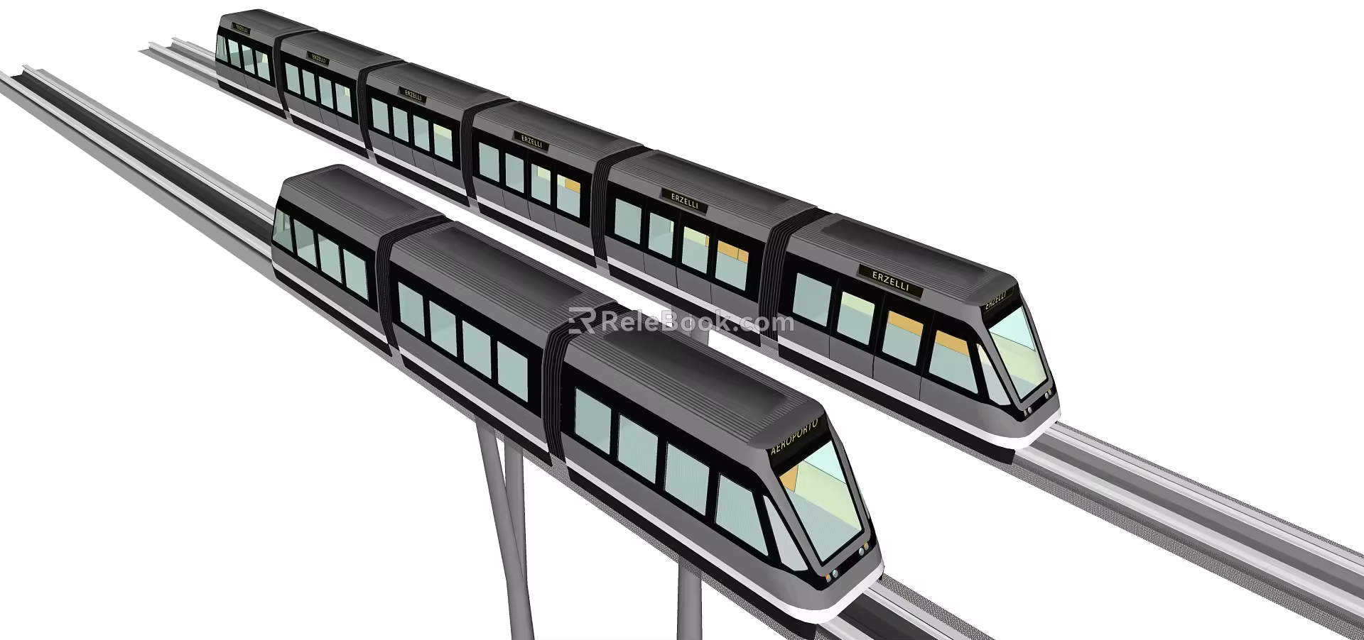 modern high-speed rail car 3d model