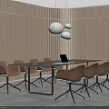 Modern Sleek Conference Table With Brown Upholstered Chairs In Bright Contemporary Office Meeting Room