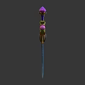 Fantasy Decorative Sword With Pink Gemstones Golden Accents And Blue Blade