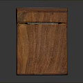 Elegant Solid Wooden Storage Box With Square Design Top Opening And Metal Accent
