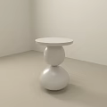 Modern Minimalist White Side Table With Spherical Stacked Structure And Smooth Surface 3d model