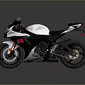 Sleek Modern Sport Motorcycle Design With White Body Black Seat And Alloy Wheels
