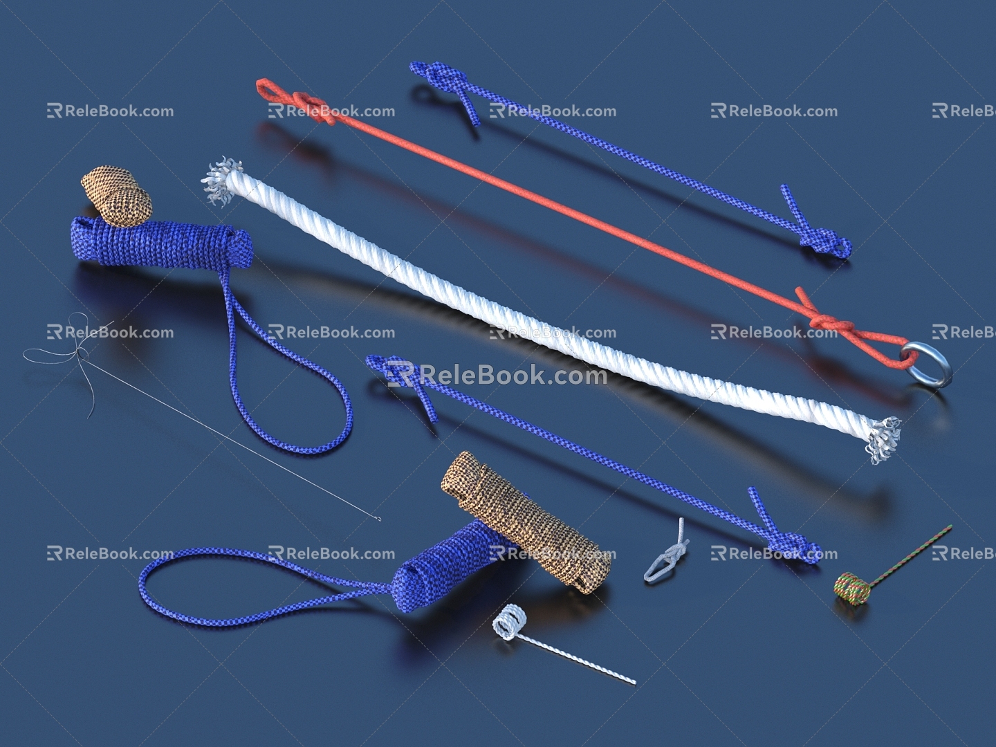 Rope Knot Hemp Rope Iron Wire Iron Wire Life Supplies 3d model