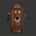 Antique Vintage Wooden Electronic Telephone With Rotary Dial And Classic Design