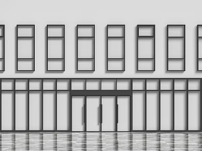 Clean Modern Building Exterior With Uniform Windows And Doors Design 3d model