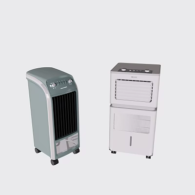 Two Styles Modern Design Air Cooler Fans With Efficient Cooling And Wheels 3d model