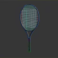 Tennis Racket Sports Equipment With Wooden Handle Metal Frame And String Pattern