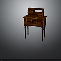 Vintage Wooden Dresser with Multiple Drawers Two Tier Structure Dark Red Wood Grain