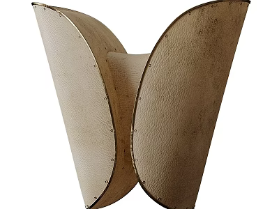 Modern Unique Shape Wall Lamp With Leather Cover And Metallic Frame For Interior 3d model