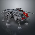 Futuristic Military Pilot Controlling Armored Mechanical Quadruped Combat Vehicle