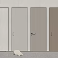 Four Modern Hinged Doors with Different Color Finishes in Interior Space
