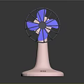 Stylish Electric Fan Featuring Blue Blades Pink Base Protective Grille And Control Buttons