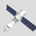 Advanced Satellite Communication Equipment With Deployable Solar Panels And High Gain Antenna