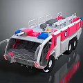 Fire Truck For Emergency Rescue With Ladder Warning Lights Red White Color And Wheels