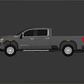 Silver Modern Pickup Truck With Front Grille Bed And Reflective Wheels