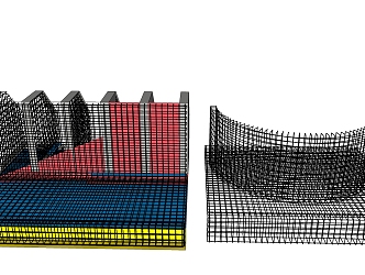 modern frame reinforced frame wall 3d model