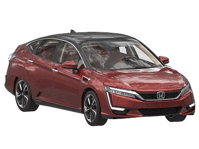 Red Honda Sedan With Black Roof And Modern Exterior Design 3d model