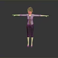 3D Child Model Standing With Arms Outstretched In Gray Jacket And Blue Shoes