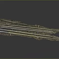 Metal And Wooden Poles Laid On Rustic Support Base
