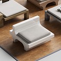 Antique Seat Tea Seat Cushion 3d model