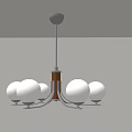 Modern Chandelier Design Featuring Sleek Metal Frame And Multiple White Globe Shades