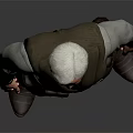 Male Character in Standing Pose Wearing Gray Vest Blue Shirt Brown Pants Brown Boots
