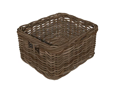 Woven Square Storage Basket with Natural Color and Durable Design for Home Organizing 3d model