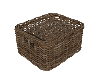 Modern Storage Basket Rattan Frame 3d model