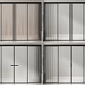 Modern Sliding Doors Design With Glass Panels And Black Frames For Home