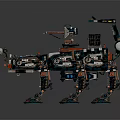 Modern robot dog mecha warrior mecha soldier machine armor 3d model