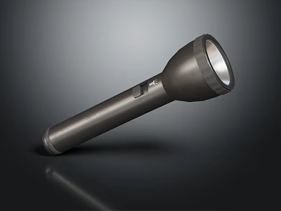 Sleek Modern Metal Flashlight With Ergonomic Design And Bright LED Beam 3d model