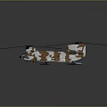 Two Camouflage Helicopters Displayed on Black Background With Distinct Reflection