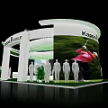 Kappa Brand Store Exhibition Booth With Curved Design Large Screen And Mannequins