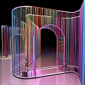 Instagrammable Photo Spot With Colorful Light Art Arch Structures And Rainbow Reflections