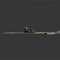 Yellow Wheel Loader Working At Construction Site With Traffic Cones 3d model