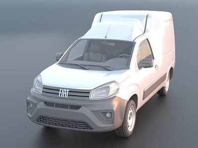 Fiat White Utility Van with Cargo Body Design and Practical Commercial Features 3d model