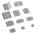 Assorted Metal Hinges In Various Sizes And Designs For Hardware Projects