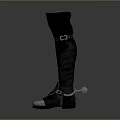 Stylish Black High Top Boots Featuring Silver Toe Caps And Modern Decorative Design