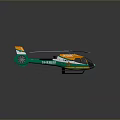Green and Orange Sheriff Helicopter with Marked Body and Rotors